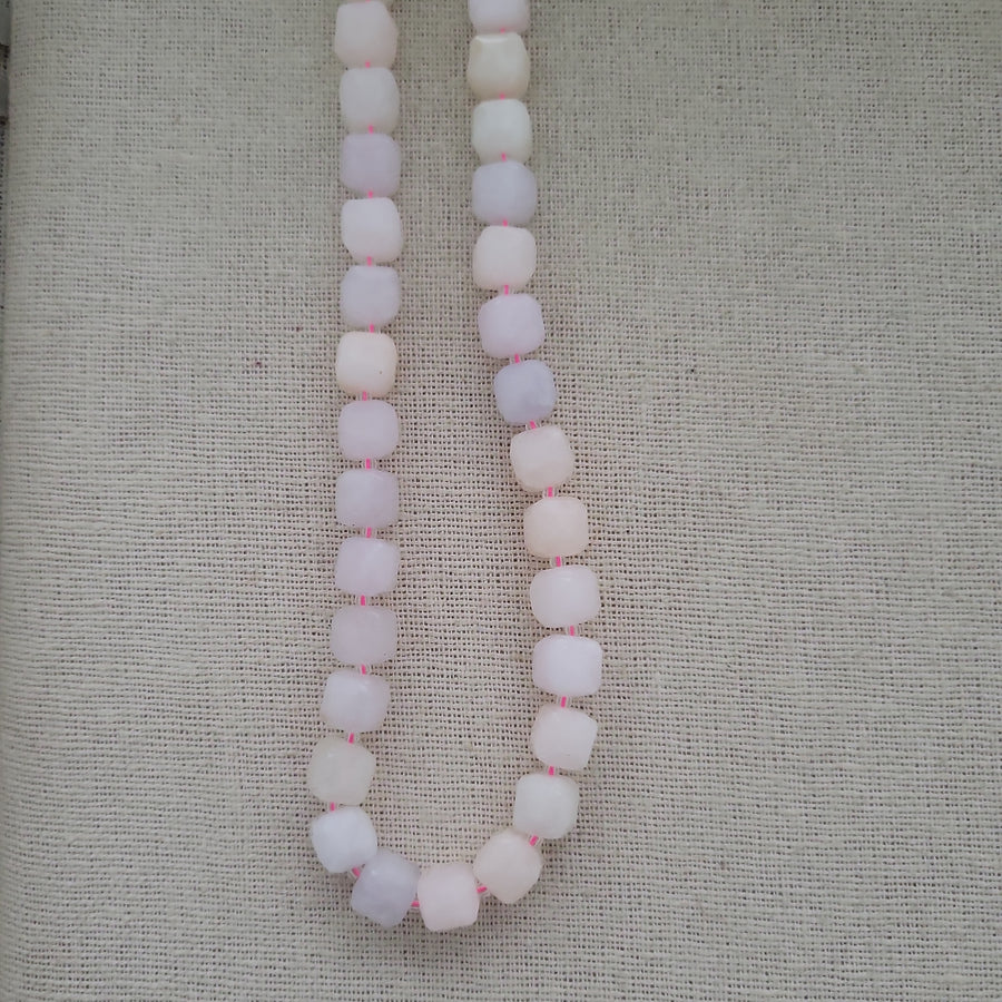 Morganite square necklace