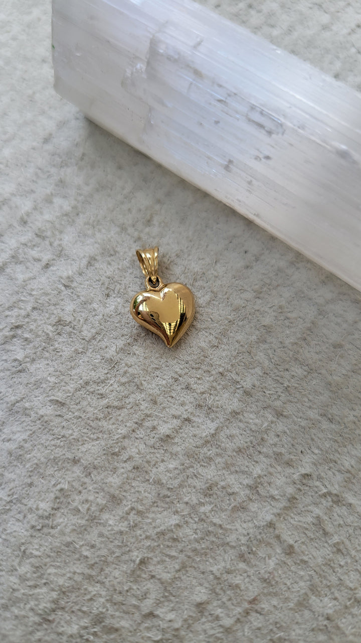 10k Puff Heart Charm