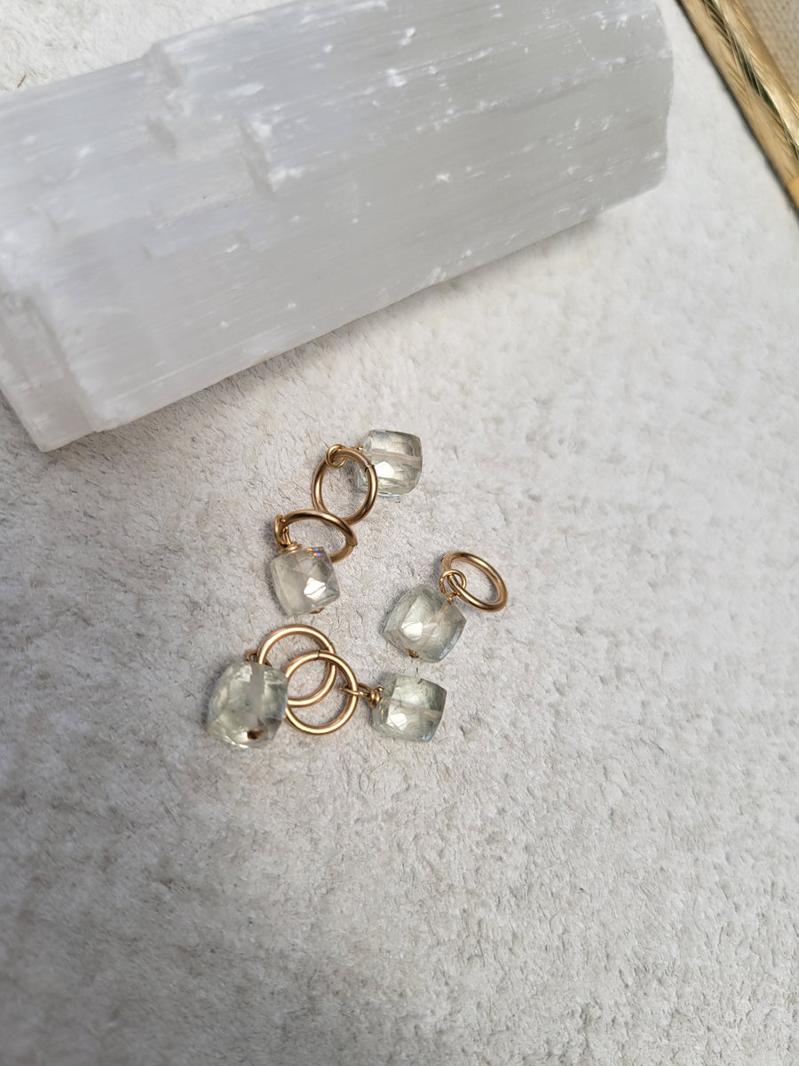 Green Amythest Square Charm