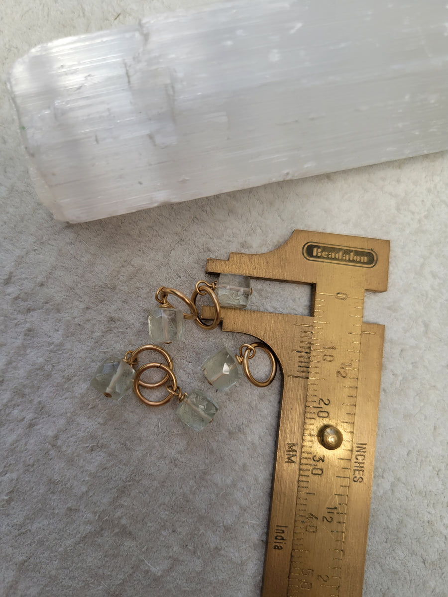 Green Amythest Square Charm