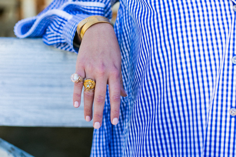 DIANA HORSESHOE PINKY RING